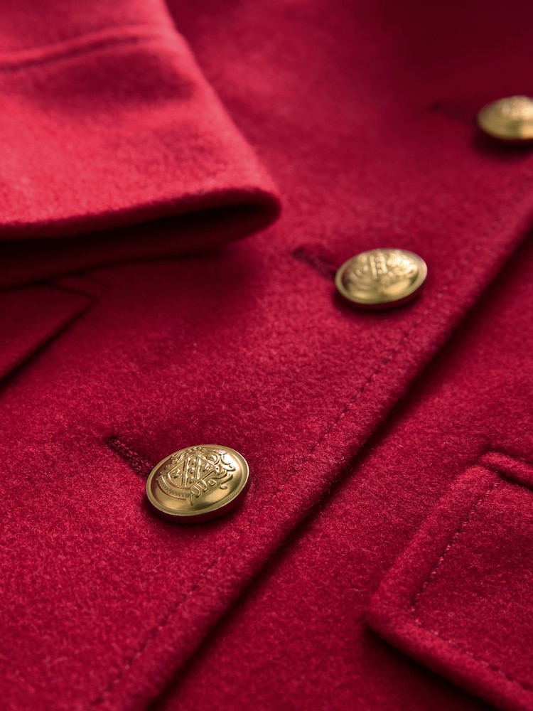 Red Single Breasted Hooded Coat with Wool (3mths-10yrs) - Image 8 of 8
