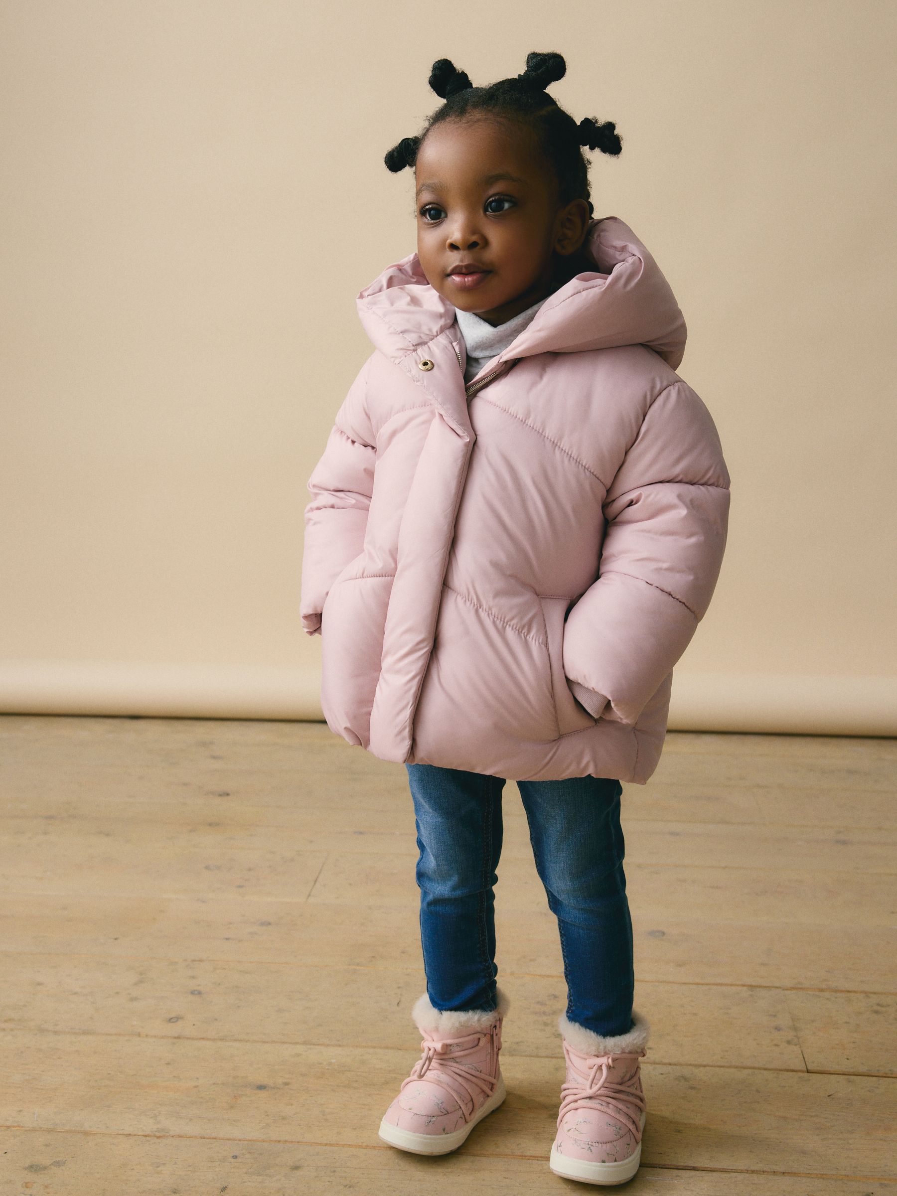 Pink fur lined coat deals