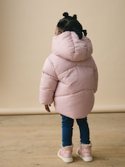 Pink Shower Resistant Faux Fur Lined Hooded Padded Coat (3mths-7yrs) - Image 2 of 10