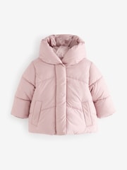 Pink Shower Resistant Faux Fur Lined Hooded Padded Coat (3mths-7yrs) - Image 5 of 10