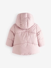 Pink Shower Resistant Faux Fur Lined Hooded Padded Coat (3mths-7yrs) - Image 6 of 10