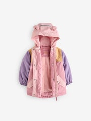 Pink Waterproof Colourblock Jacket (3mths-7yrs) - Image 6 of 11
