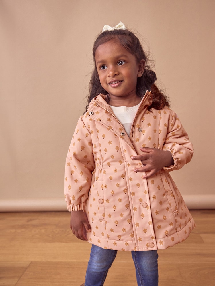 Pink Shower Resistant AOP Skirted Coat (3mths-7yrs) - Image 1 of 9