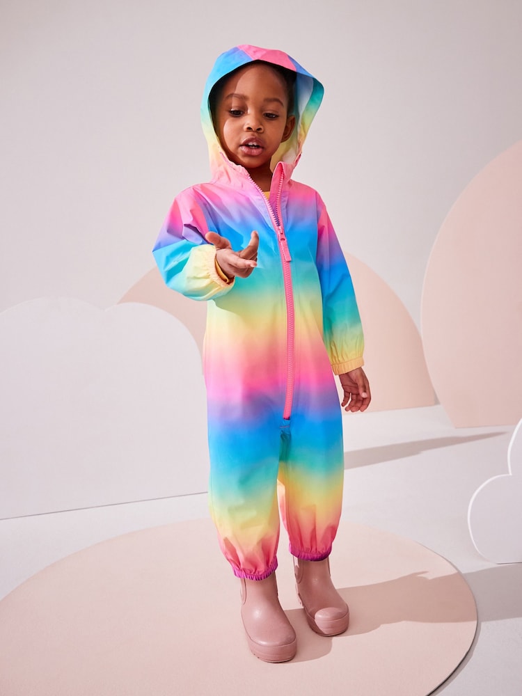 Rainbow Ombre Waterproof Hooded Puddlesuit (3mths-7yrs) - Image 3 of 9