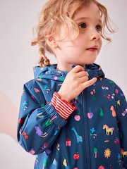 Navy Waterproof Fleece Zip Lined Hooded Puddlesuit (3mths-7yrs) - Image 3 of 8