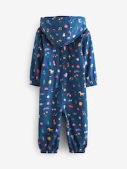 Navy Waterproof Fleece Zip Lined Hooded Puddlesuit (3mths-7yrs) - Image 6 of 8