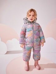 Multi Dinosaur Shower Resistant Printed Snowsuit (3mths-7yrs) - Image 1 of 8