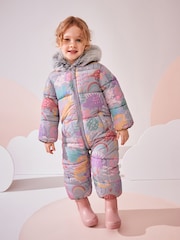 Multi Dinosaur Shower Resistant Printed Snowsuit (3mths-7yrs) - Image 2 of 8