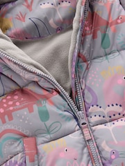 Multi Dinosaur Shower Resistant Printed Snowsuit (3mths-7yrs) - Image 6 of 8