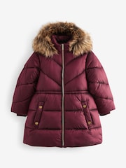 Berry Shower Resistant Faux Fur Trim Padded Coat (3-16yrs) - Image 4 of 10