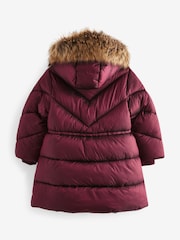 Berry Shower Resistant Faux Fur Trim Padded Coat (3-16yrs) - Image 6 of 10