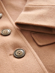 Camel Single Breasted Hooded Coat with Wool (3mths-10yrs) - Image 10 of 11