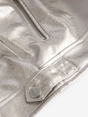 فضي - PU Biker Jacket (3-16yrs) - Image 10 of 10