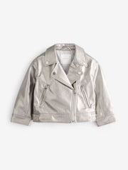 فضي - PU Biker Jacket (3-16yrs) - Image 7 of 10