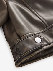 Black/Brown PU Biker Jacket (3-16yrs) - Image 5 of 7
