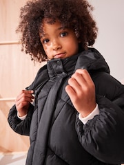 Black Shower Resistant Padded Coat (3-16yrs) - Image 6 of 13