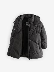 Black Shower Resistant Padded Coat (3-16yrs) - Image 8 of 13