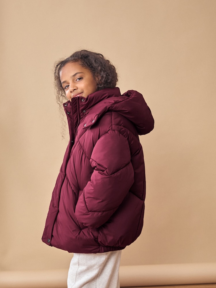 Burgundy Red Shower Resistant Padded Coat (3-16yrs) - Image 1 of 9