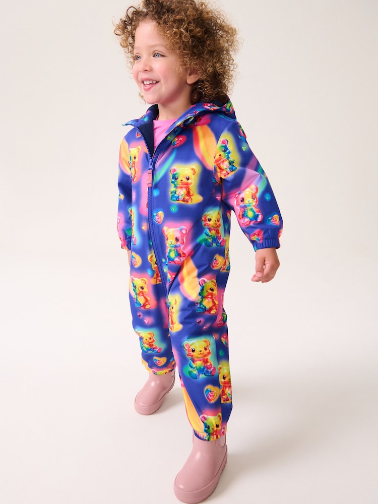 Navy Character Waterproof Wadded Puddlesuit (3mths-7yrs) - Image 1 of 8