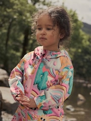 Pink Zip Lined Hooded Waterproof Printed Puddlesuit (3mths-7yrs) - Image 2 of 6