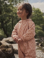 Pink Zip Lined Hooded Waterproof Printed Puddlesuit (3mths-7yrs) - Image 3 of 6