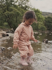 Pink Zip Lined Hooded Waterproof Printed Puddlesuit (3mths-7yrs) - Image 4 of 6