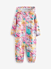 Pink Zip Lined Hooded Waterproof Printed Puddlesuit (3mths-7yrs) - Image 5 of 6