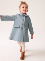 Mint Green Single Breasted Hooded Coat with Wool (3mths-10yrs) - Image 2 of 10