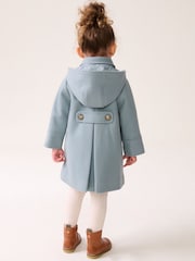 Mint Green Single Breasted Hooded Coat with Wool (3mths-10yrs) - Image 3 of 10