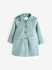 Mint Green Single Breasted Hooded Coat with Wool (3mths-10yrs) - Image 5 of 10