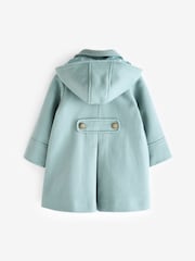Mint Green Single Breasted Hooded Coat with Wool (3mths-10yrs) - Image 7 of 10