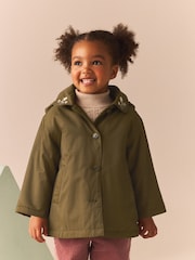 Khaki Green Embroidered Collar Shower Resistant Wadded Coat (3mths-7yrs) - Image 1 of 10