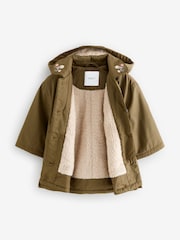 Khaki Green Embroidered Collar Shower Resistant Wadded Coat (3mths-7yrs) - Image 7 of 10