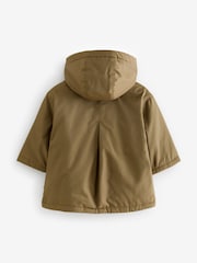 Khaki Green Embroidered Collar Shower Resistant Wadded Coat (3mths-7yrs) - Image 8 of 10