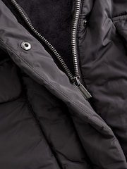 Charcoal Grey Shower Resistant Faux Fur Trim Padded Coat (3-16yrs) - Image 8 of 13