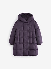 Purple Regular Length Shower Resistant Fur Lined Hooded Padded Coat (3-16yrs) - Image 7 of 11