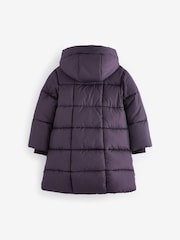 Purple Regular Length Shower Resistant Fur Lined Hooded Padded Coat (3-16yrs) - Image 8 of 11
