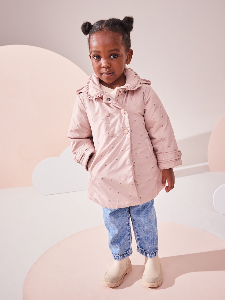 Pink Shower Resistant Frill Collar Coat (3mths-7yrs) - Image 2 of 10