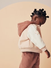 Neutral Varsity Bomber Jacket With Wool (3mths-7yrs) - Image 4 of 9