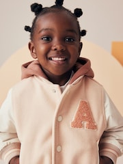 Neutral Varsity Bomber Jacket With Wool (3mths-7yrs) - Image 5 of 9