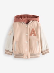 Neutral Varsity Bomber Jacket With Wool (3mths-7yrs) - Image 6 of 9