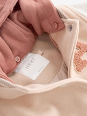 Neutral Varsity Bomber Jacket With Wool (3mths-7yrs) - Image 8 of 9