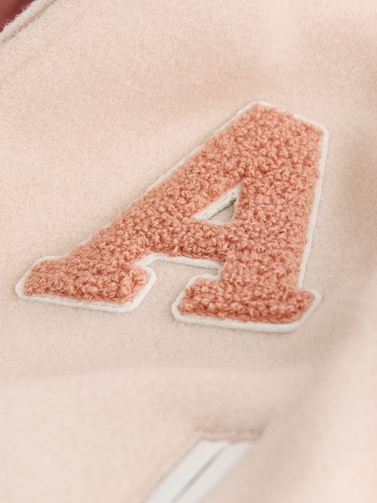 Neutral Varsity Bomber Jacket With Wool (3mths-7yrs) - Image 9 of 9