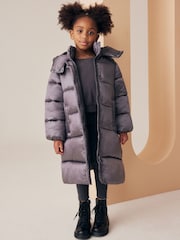 Purple Shower Resistant Two Tone Shine Padded Coat (3-16yrs) - Image 3 of 13