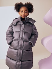 Purple Shower Resistant Two Tone Shine Padded Coat (3-16yrs) - Image 4 of 13