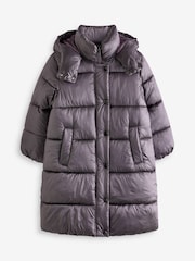 Purple Shower Resistant Two Tone Shine Padded Coat (3-16yrs) - Image 6 of 13