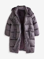 Purple Shower Resistant Two Tone Shine Padded Coat (3-16yrs) - Image 8 of 13