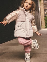 أرجواني برّاق بألوان متباينة - Shower Resistant Padded Coat (3mths-7yrs) - صورة 1 من 8