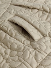 Sage Green Flower Hooded Shower Resistant Lined Quilted Coat (3mths-7yrs) - Image 11 of 11