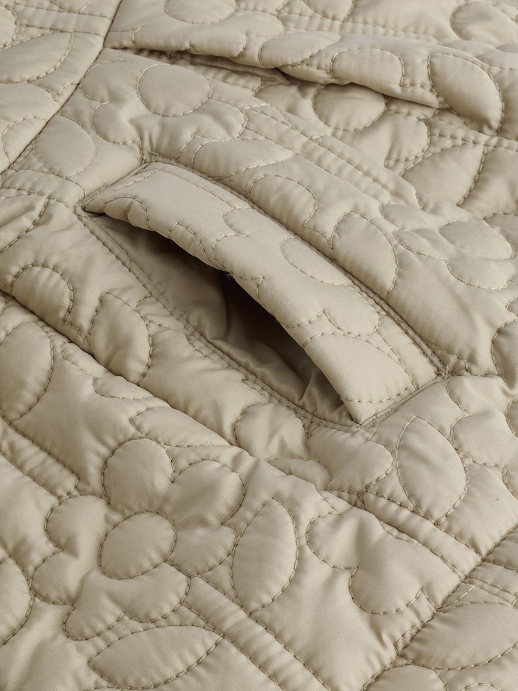 Sage Green Flower Hooded Shower Resistant Lined Quilted Coat (3mths-7yrs) - Image 11 of 11